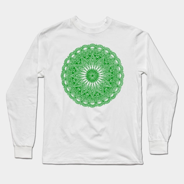 Mandala (green) Long Sleeve T-Shirt by calenbundalas